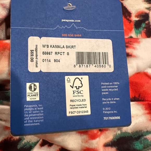 New Patagonia Kamala Midi Skirt Women’s S Floral Red Dress Boho Beach Asymmetric - Picture 6 of 13